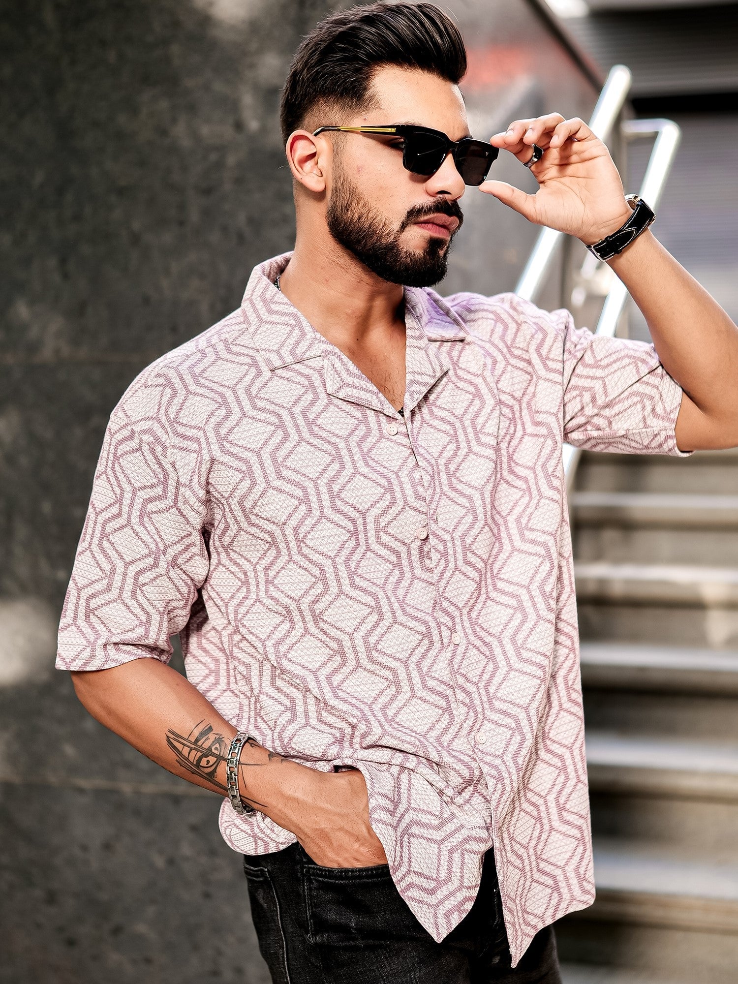 Diamond Texture Pink Shirt