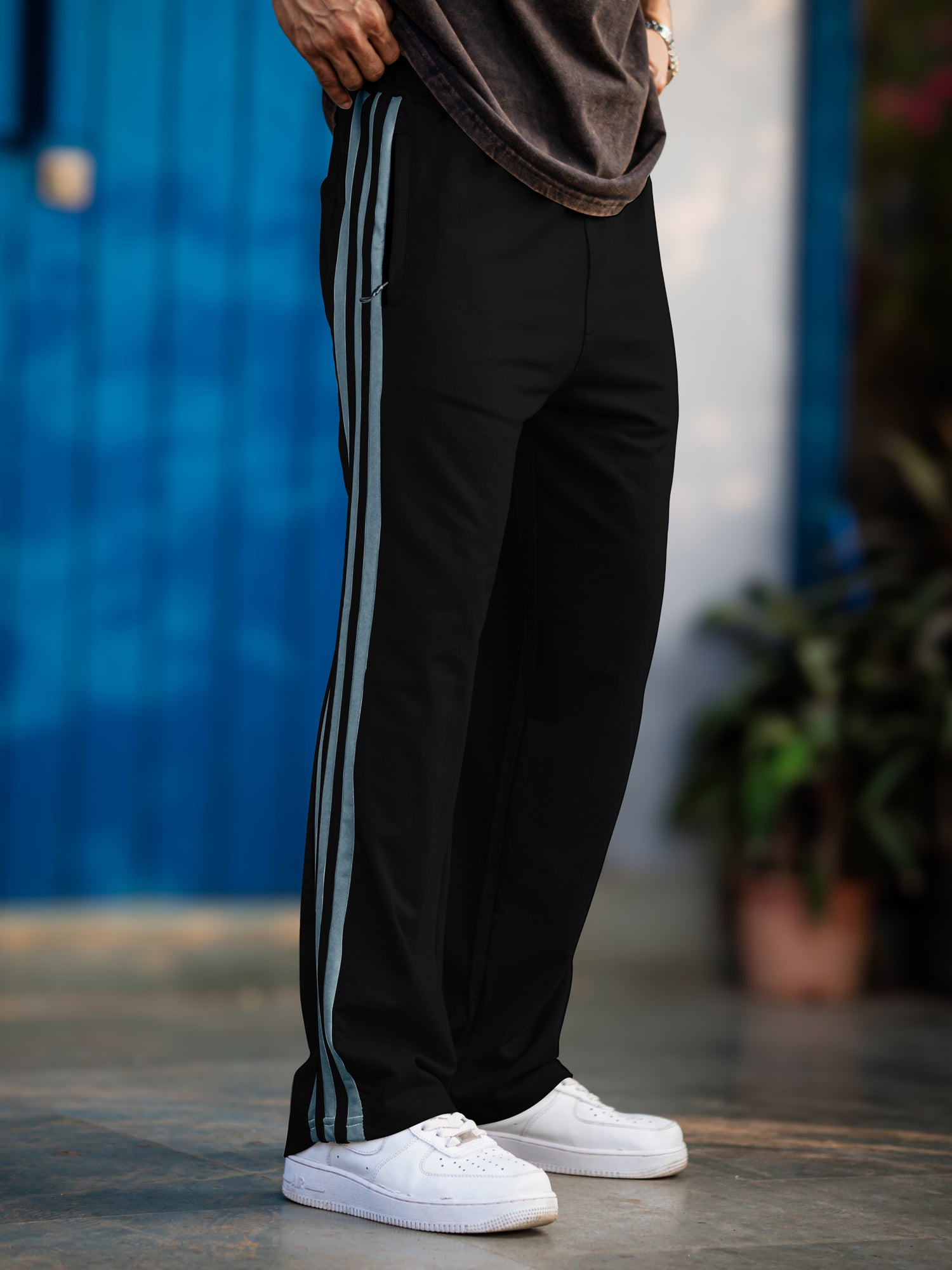 Baggy Fit Black Tapped Pant