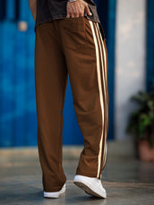 Baggy Fit Brown Taped Pant