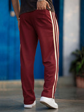 Baggy Fit Burgundy Taped Pant