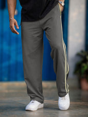 Baggy Fit Dark Grey Taped Pant