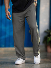 Baggy Fit Dark Grey Taped Pant