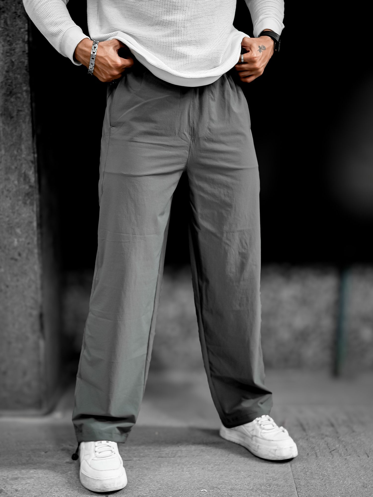 Parallel Fit Grey Pant