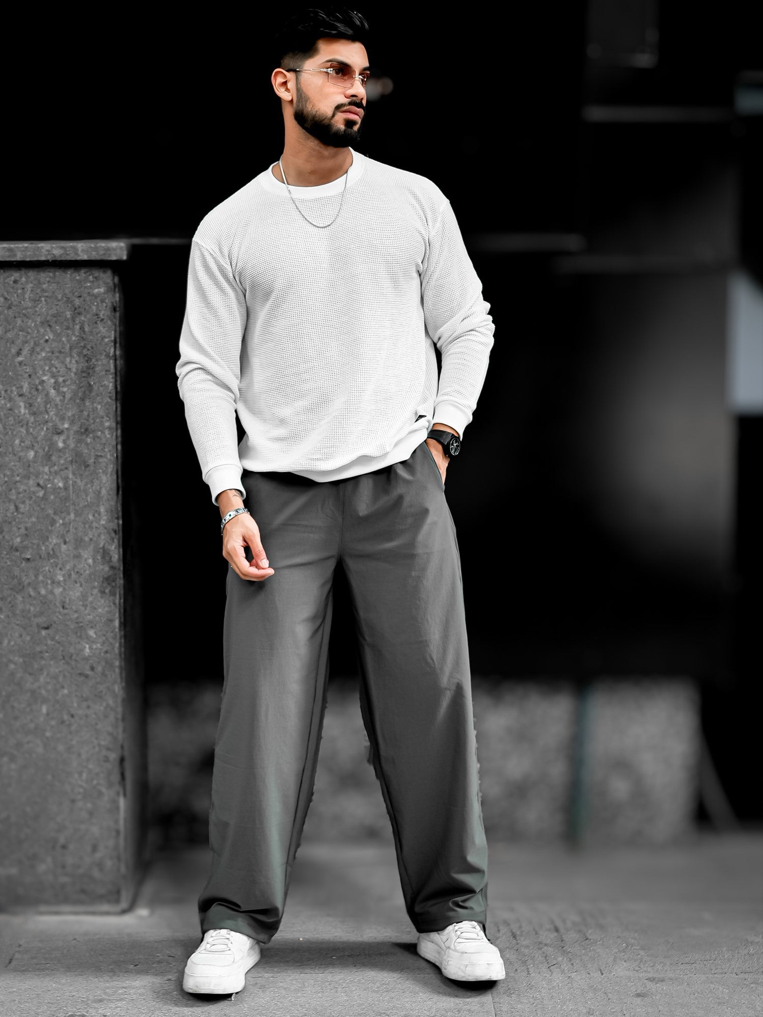 Parallel Fit Grey Pant