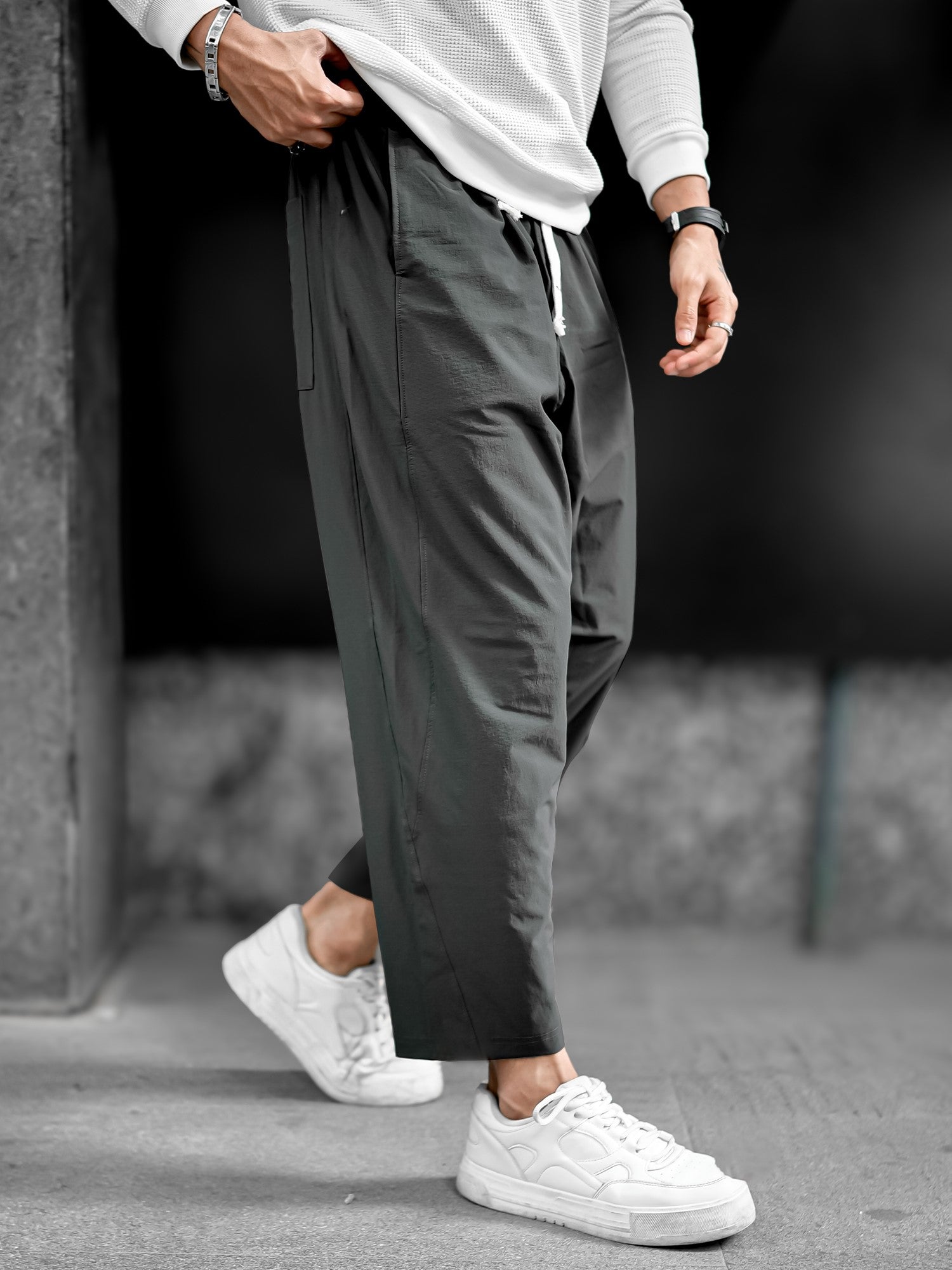 Carrot Fit Dark Grey Pant