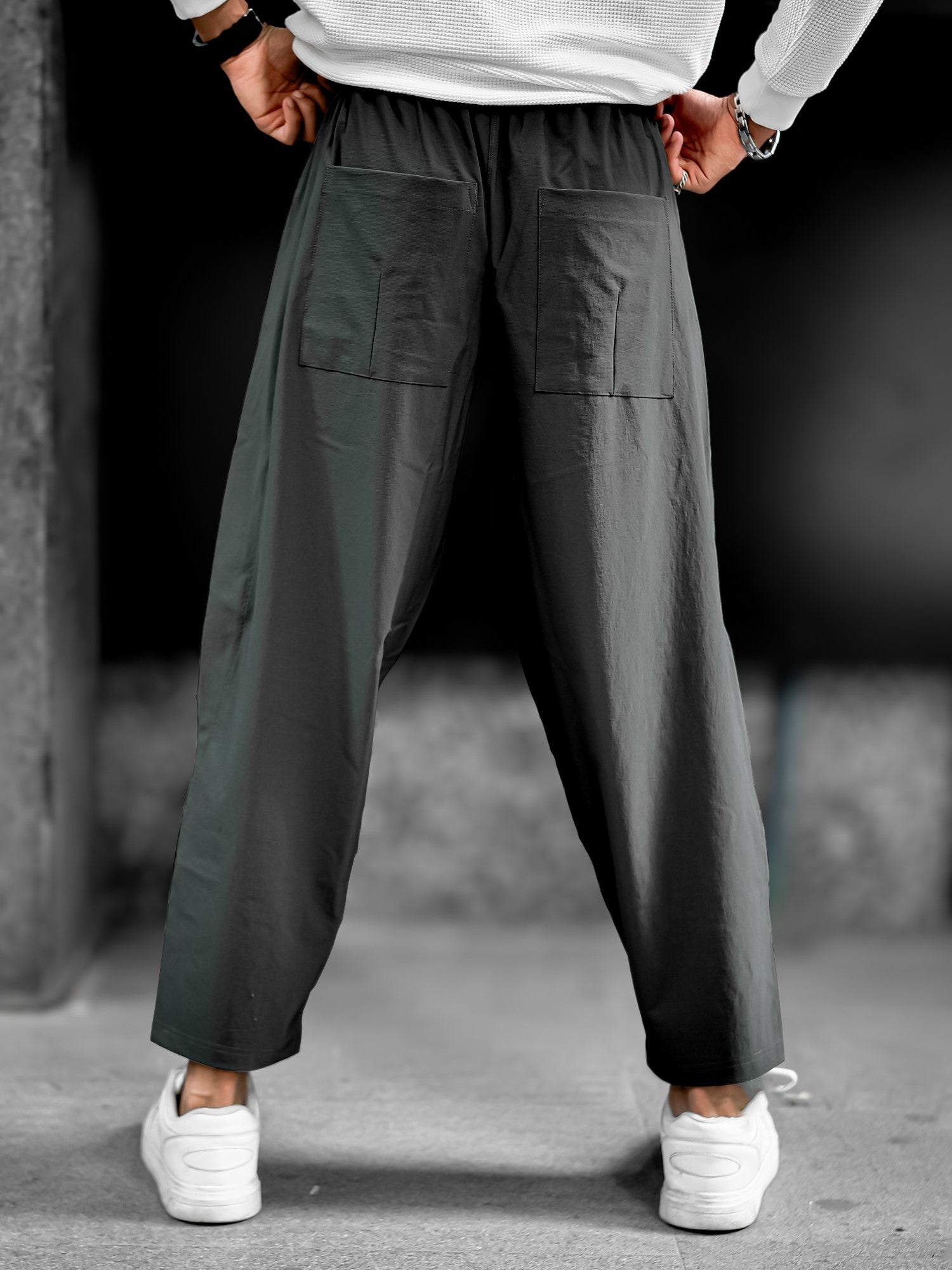 Carrot Fit Dark Grey Pant