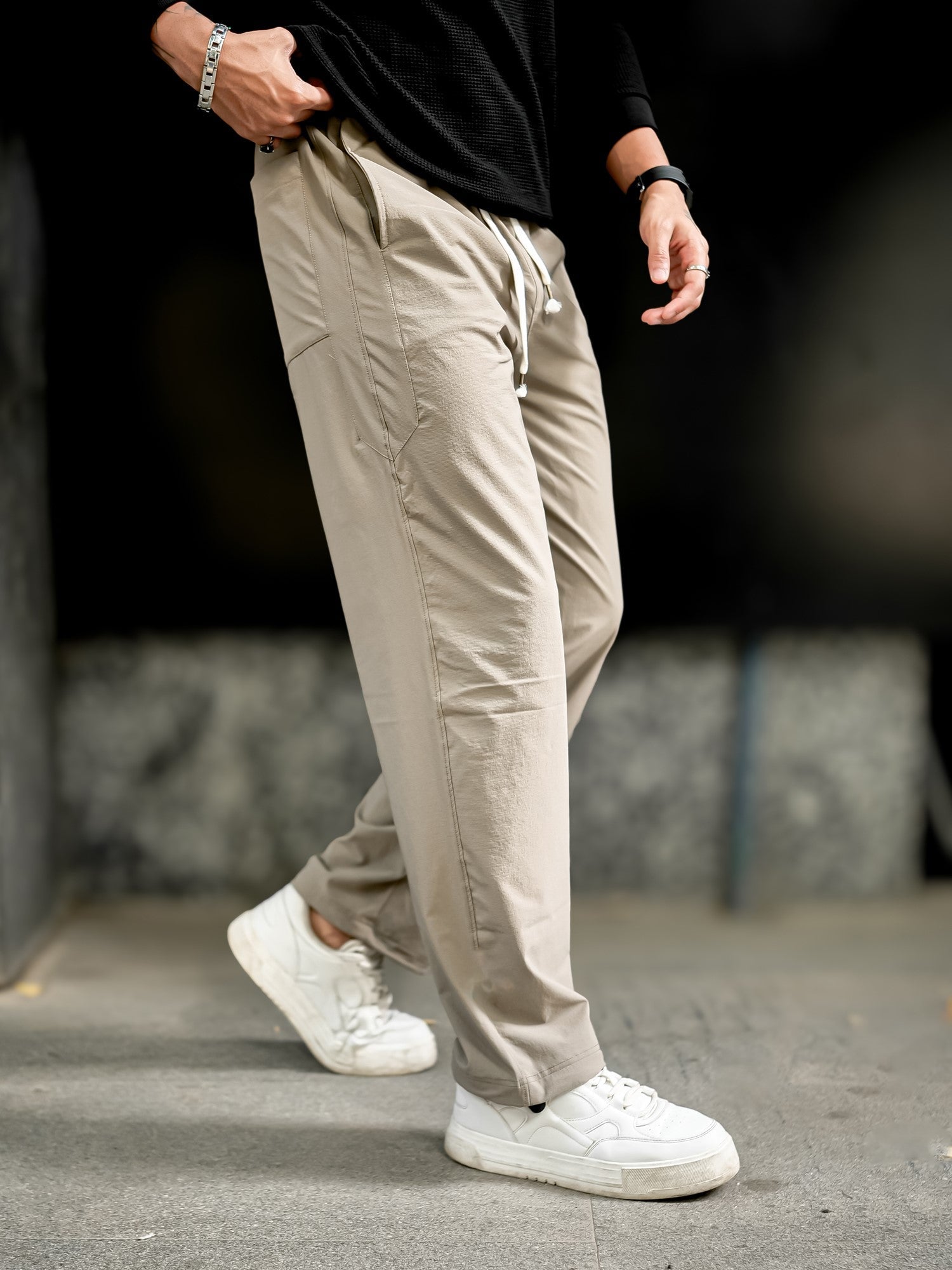 Parallel Fit Beige Pant