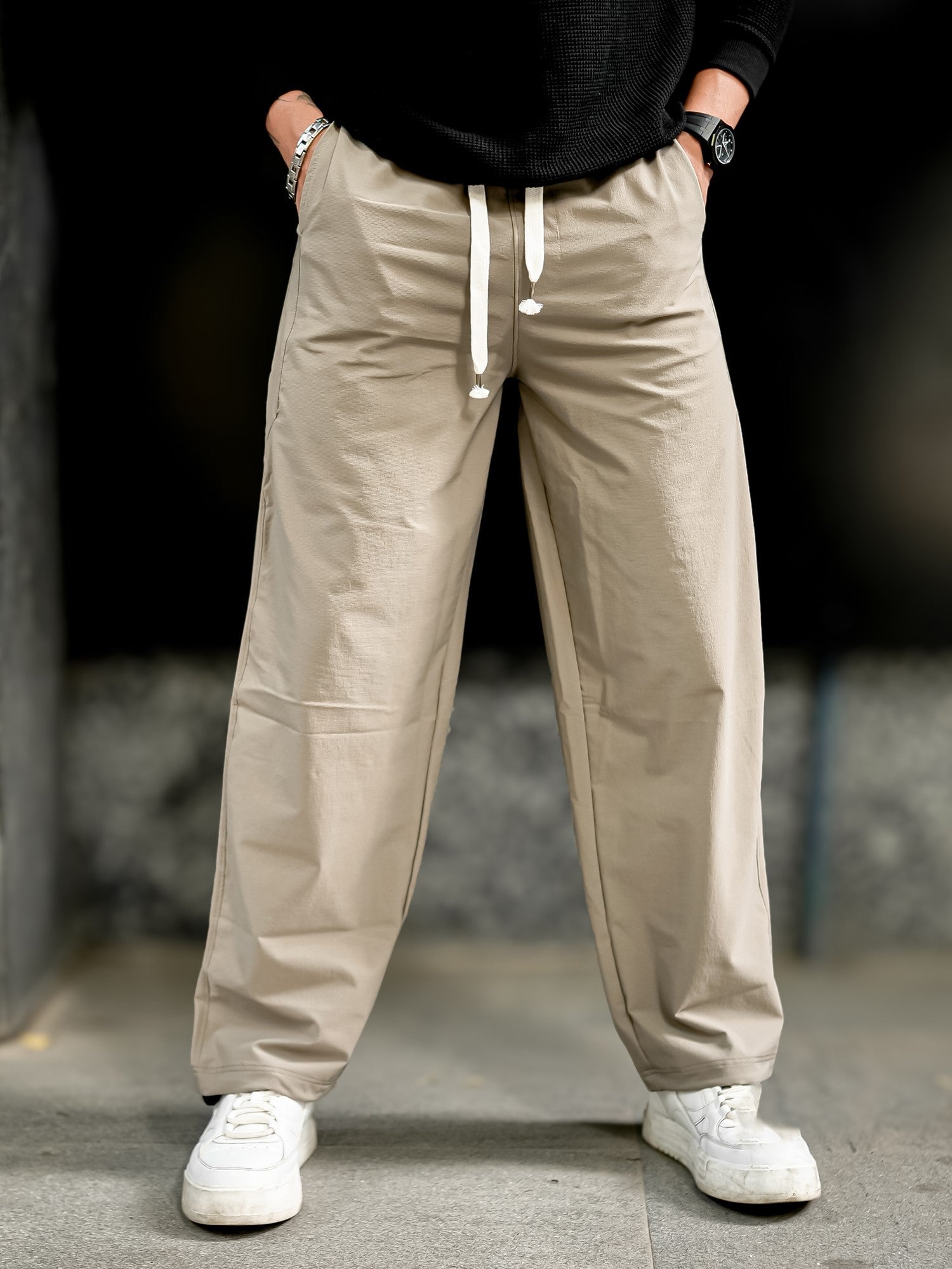 Parallel Fit Beige Pant