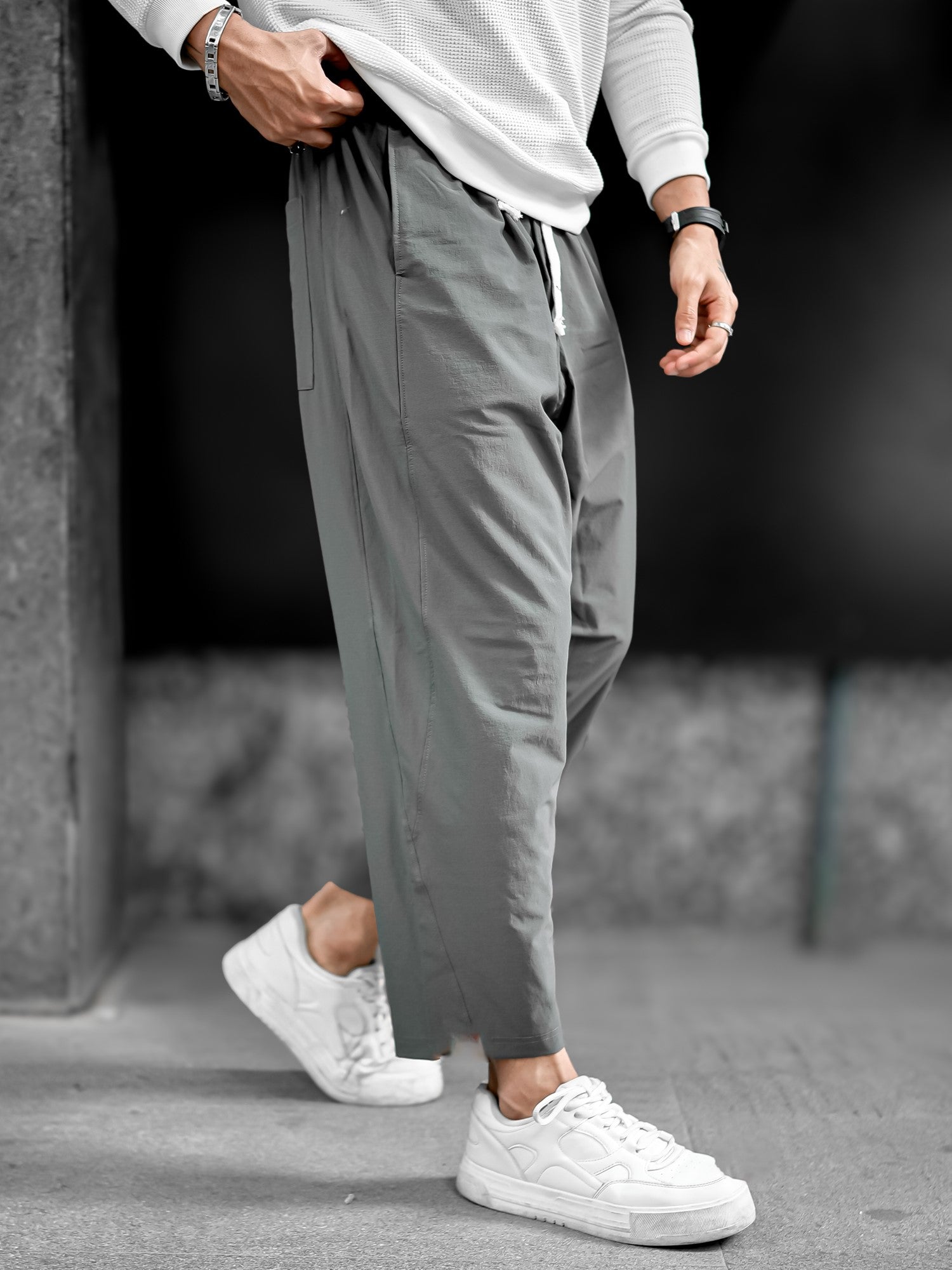 Carrot Fit Grey Pant