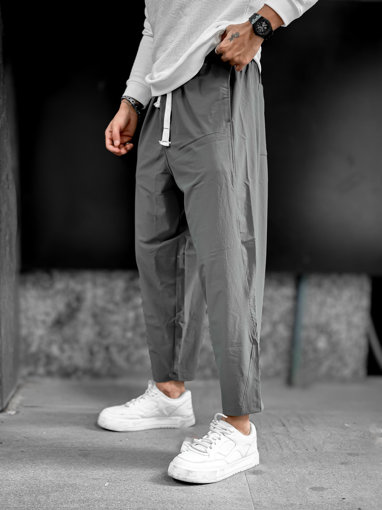 Carrot Fit Grey Pant