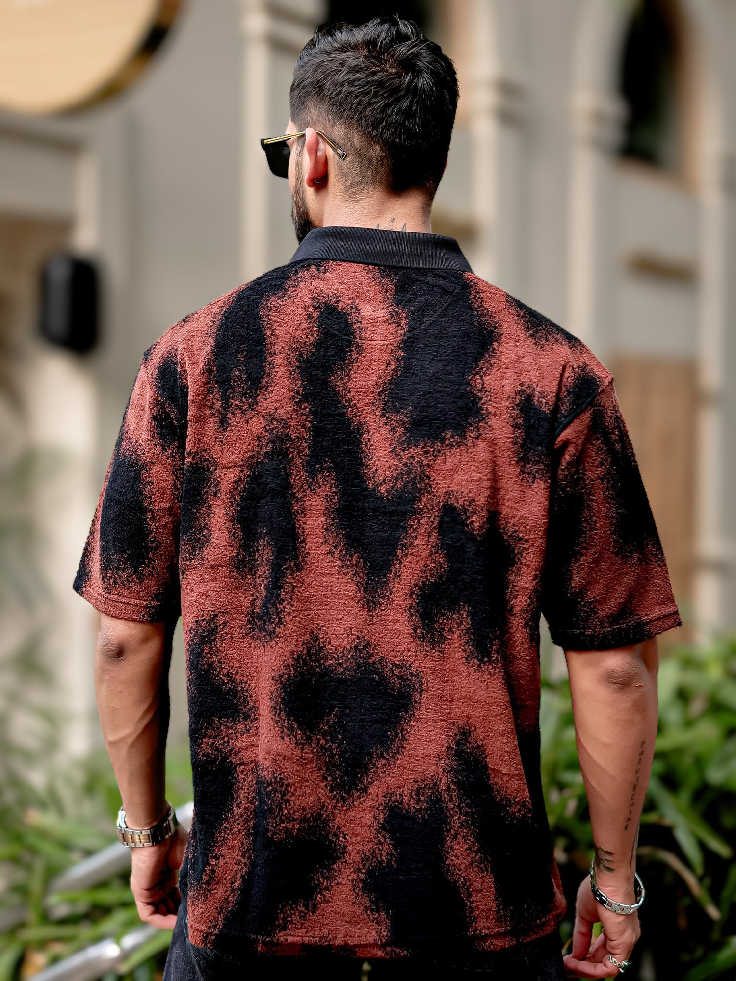 Spray Art Maroon Polo T-Shirt