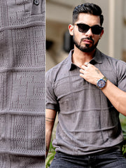 Pointel FlatKnit Cotton Dark Grey T-Shirt