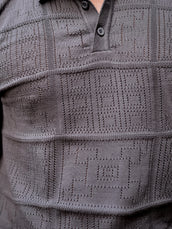 Pointel FlatKnit Cotton Dark Grey Half Sleeve T-Shirt