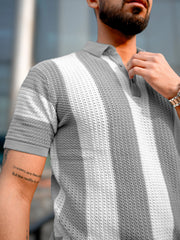 Airstripe Grey Half Sleeve Grey Polo T-Shirt