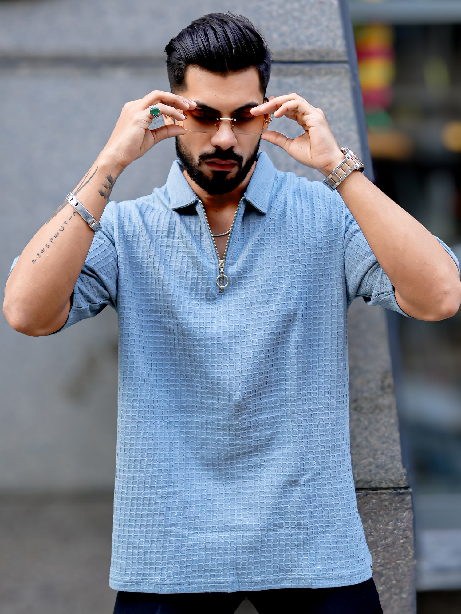 Box Grid Light Grey T-Shirt