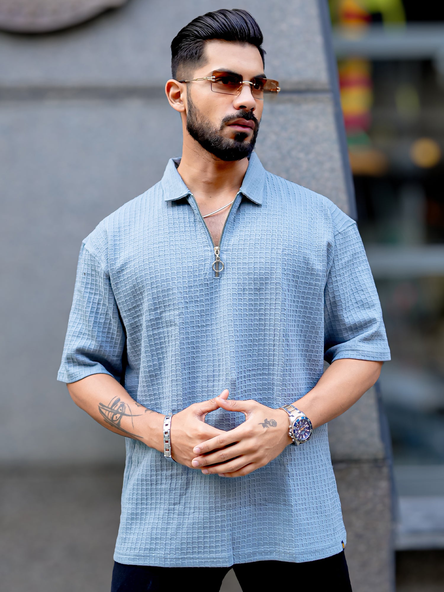 Box Grid Light Grey T-Shirt