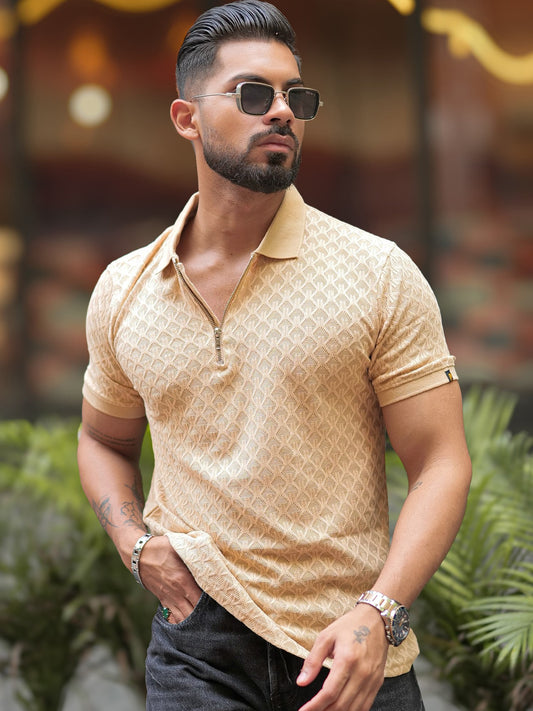 Kite Beige Half Sleeve Polo T-Shirt