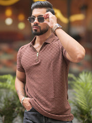 Kite Brown Half Sleeve Polo T-Shirt