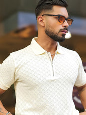 Kite Half White Half Sleeve Polo T-Shirt