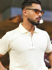 Kite Half White Half Sleeve Polo T-Shirt