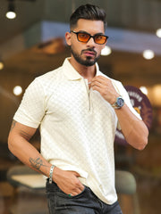 Kite Half White Half Sleeve Polo T-Shirt