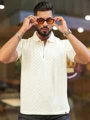Kite Half White Half Sleeve Polo T-Shirt