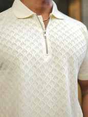 Kite Half White Half Sleeve Polo T-Shirt