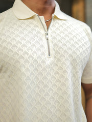 Kite Half White Half Sleeve Polo T-Shirt
