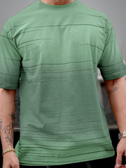 Spray Print Berly Green Half Sleeve T-Shirt