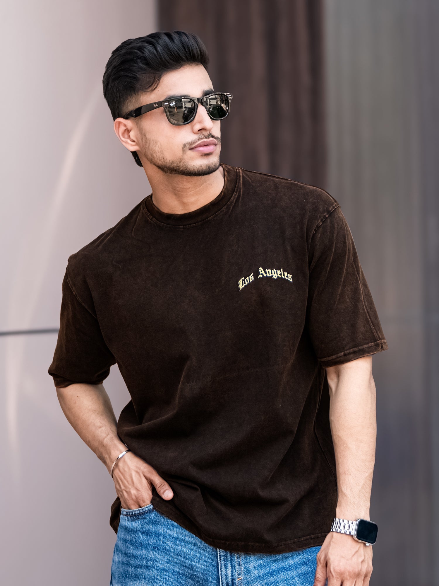 Losangles Acid Wash Black T-Shirt