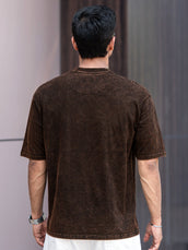 Brooklyn Acid Wash Black Half Sleeve T-Shirt