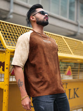 Boston Acid Wash Butterscotch Half Sleeve T-Shirt