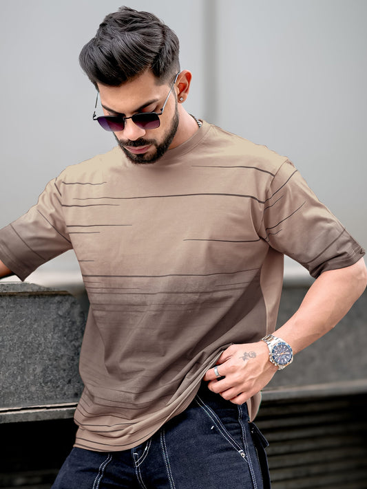 Spray Print Dusty Pink Half Sleeve T-Shirt