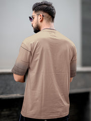 Spray Print Dusty Pink Half Sleeve T-Shirt