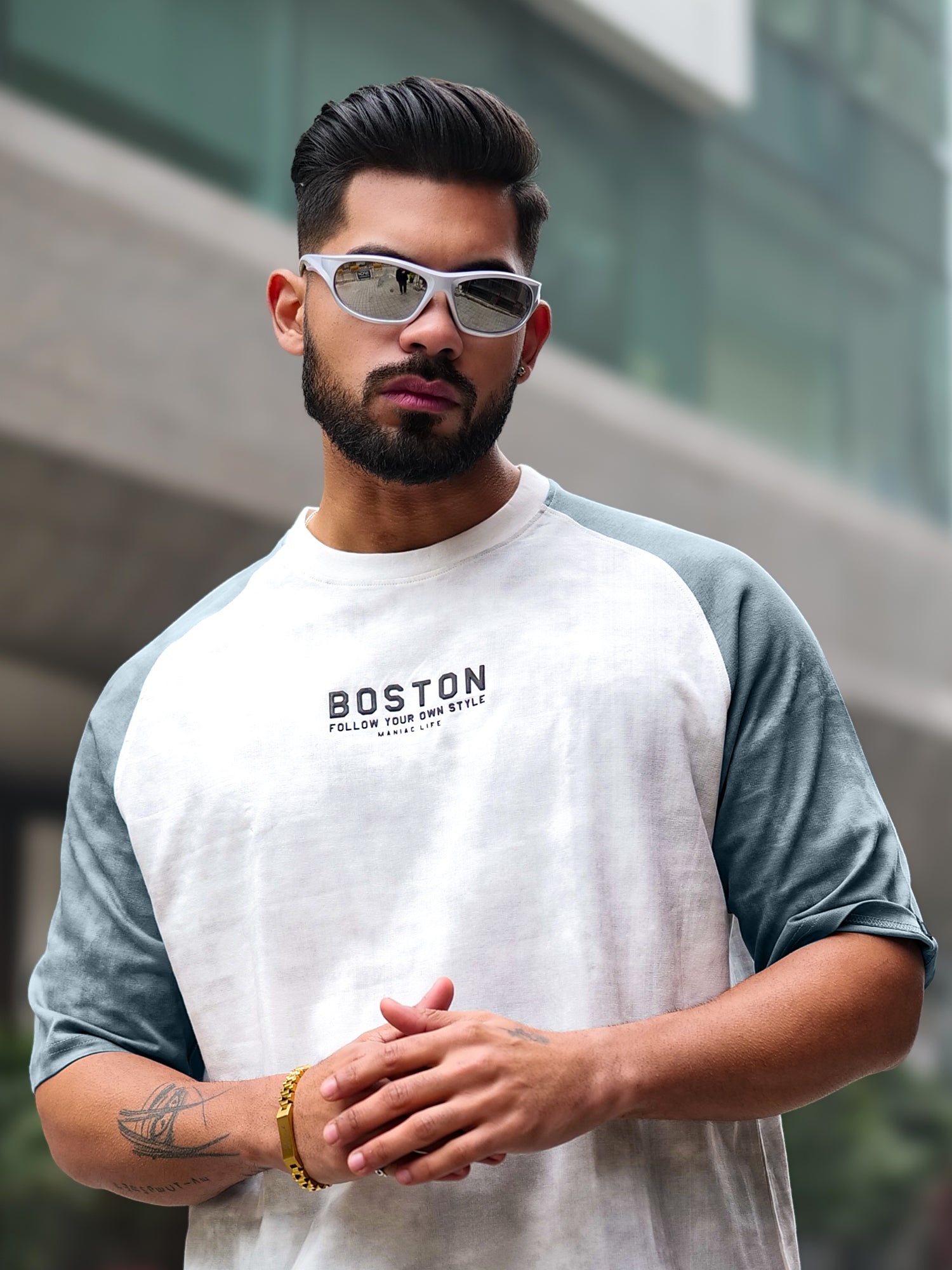 Boston Acid Wash Grey T-Shirt