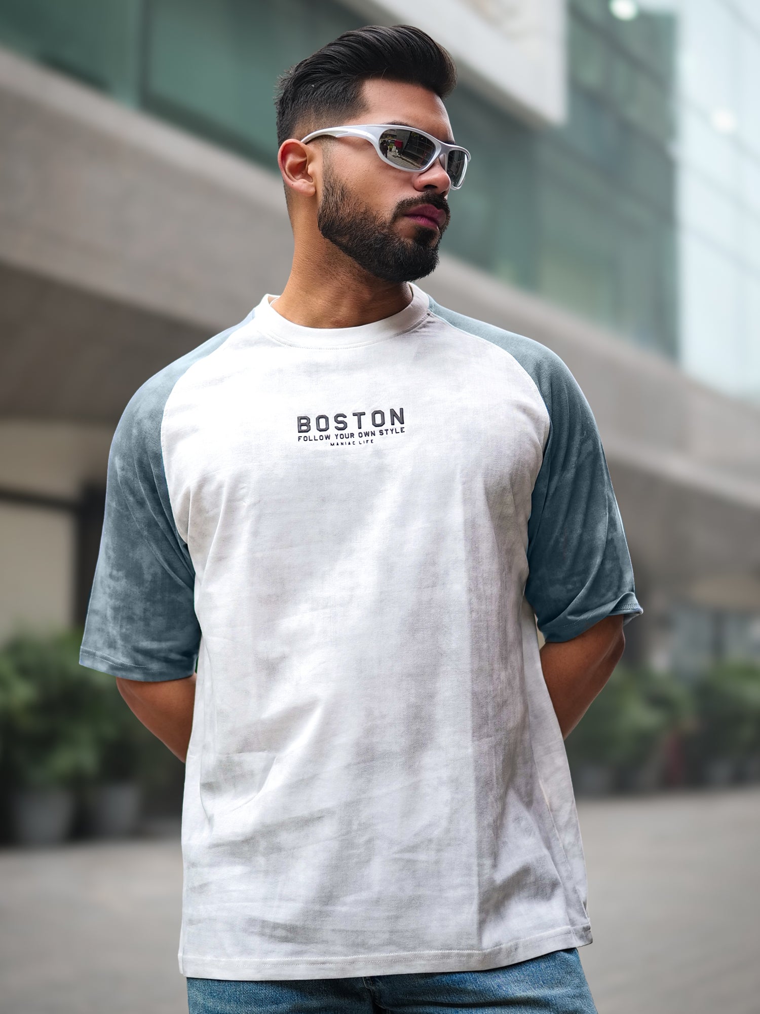 Boston Acid Wash Grey T-Shirt