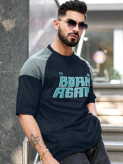 Again Navy, Light Grey Half Sleeve T-Shirt