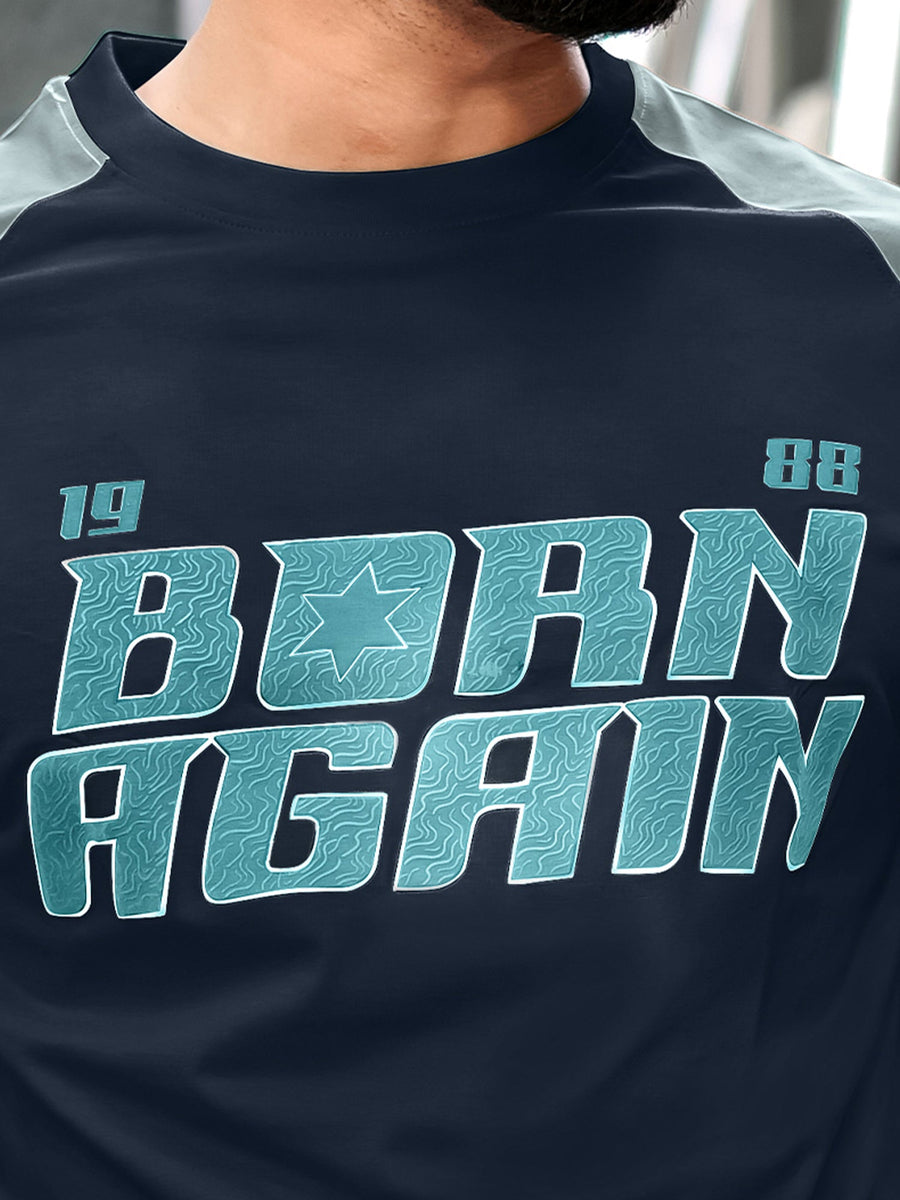 Again Navy, Light Grey Half Sleeve T-Shirt