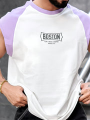 Boston White, Lavender Half Sleeve T-Shirt