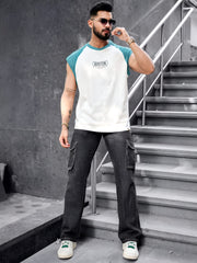 Boston White, Teal Blue Half Sleeve T-Shirt