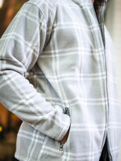 Checkered Grey Zipper Full Sleeve Shacket