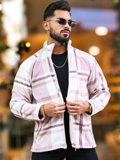 Checkered Sandal Zipper Full Sleeve Shacket