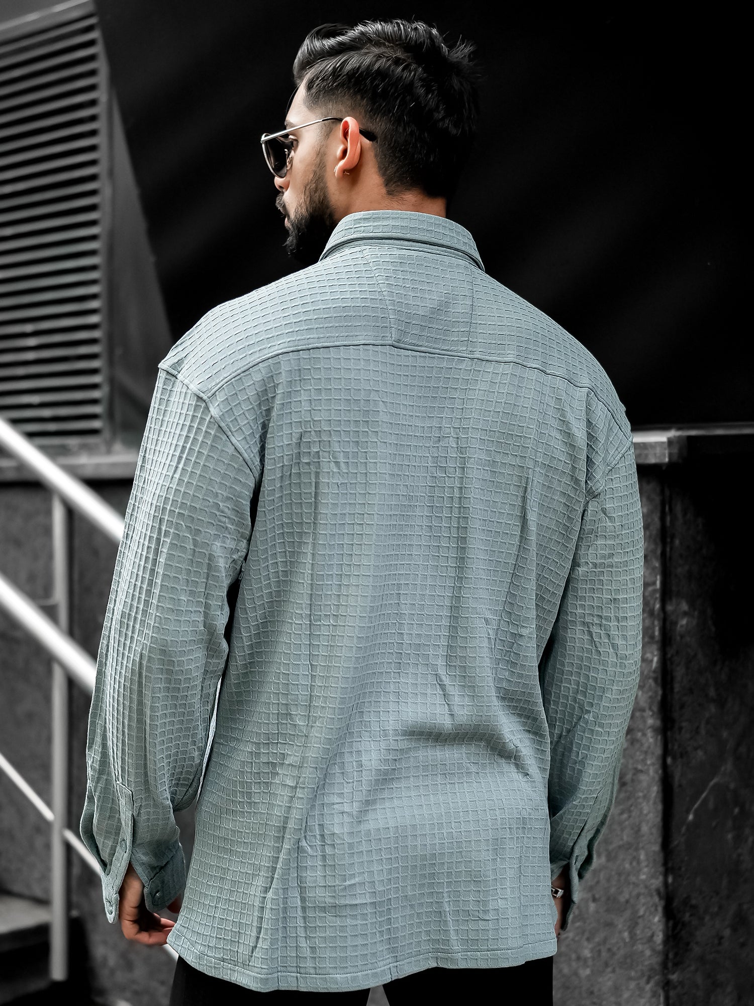 Box Grid Light Grey Shirt