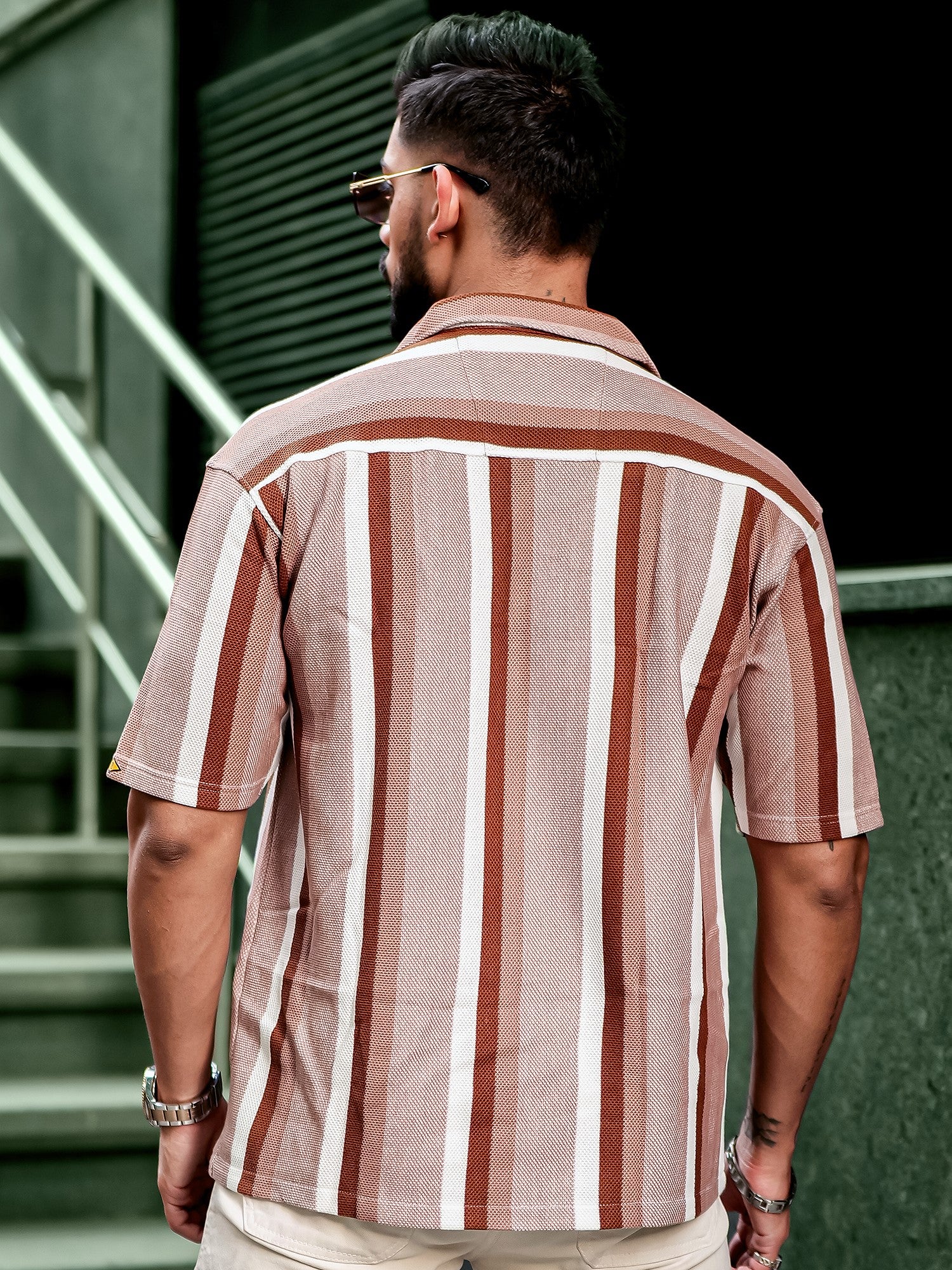 Roman Stripe Brown Shirt