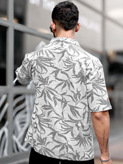 Quad Leaf Black Half Sleeve Shirt