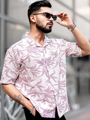 Quad Leaf Lavender Half Sleeve Shirt