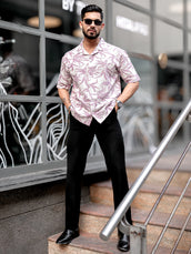 Quad Leaf Lavender Half Sleeve Shirt
