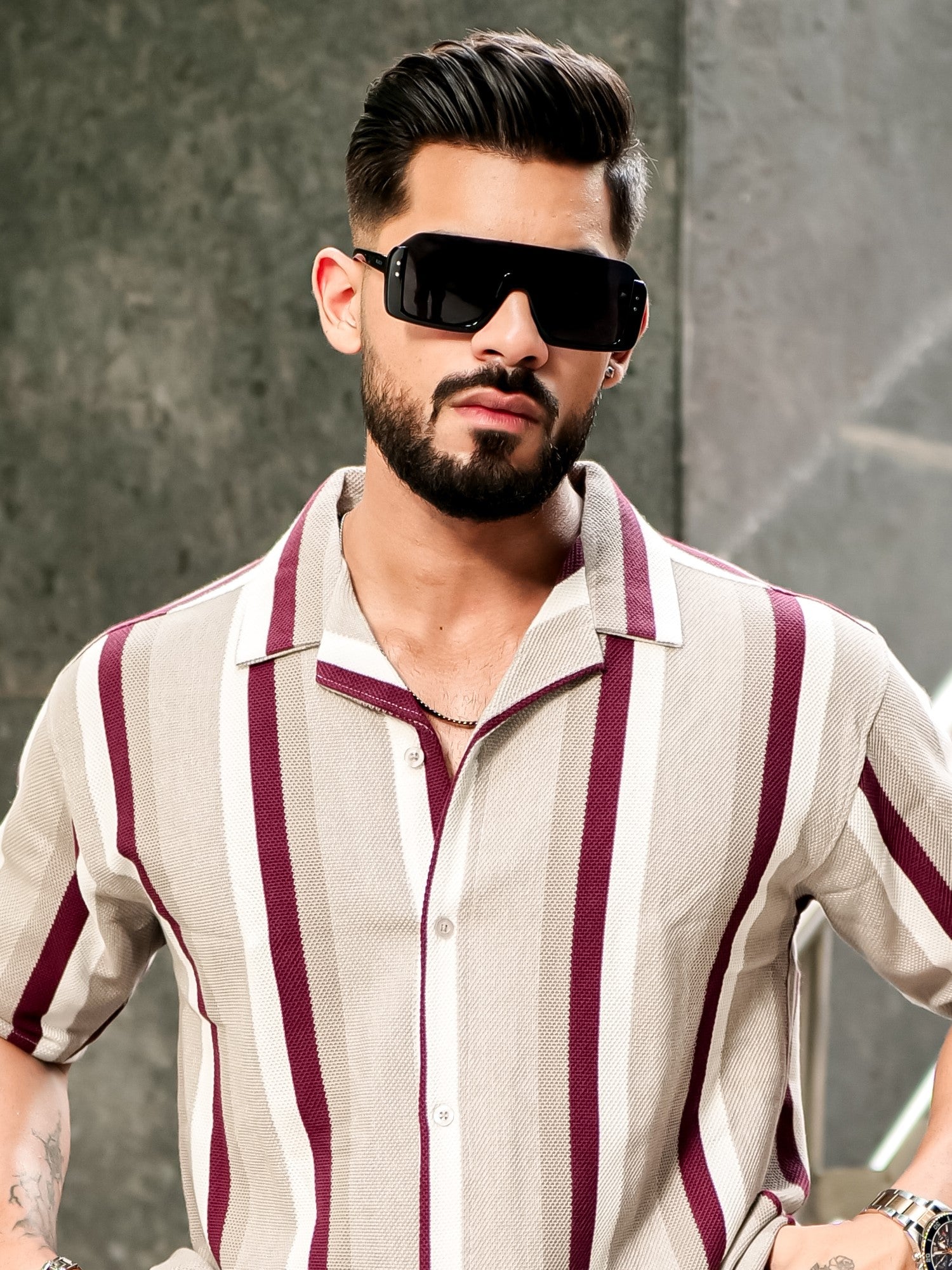 Roman Stripe Tan Shirt