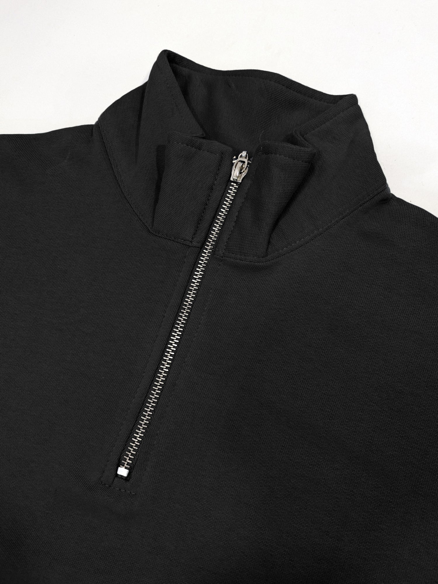 Half Zipper Black Sweatshirt