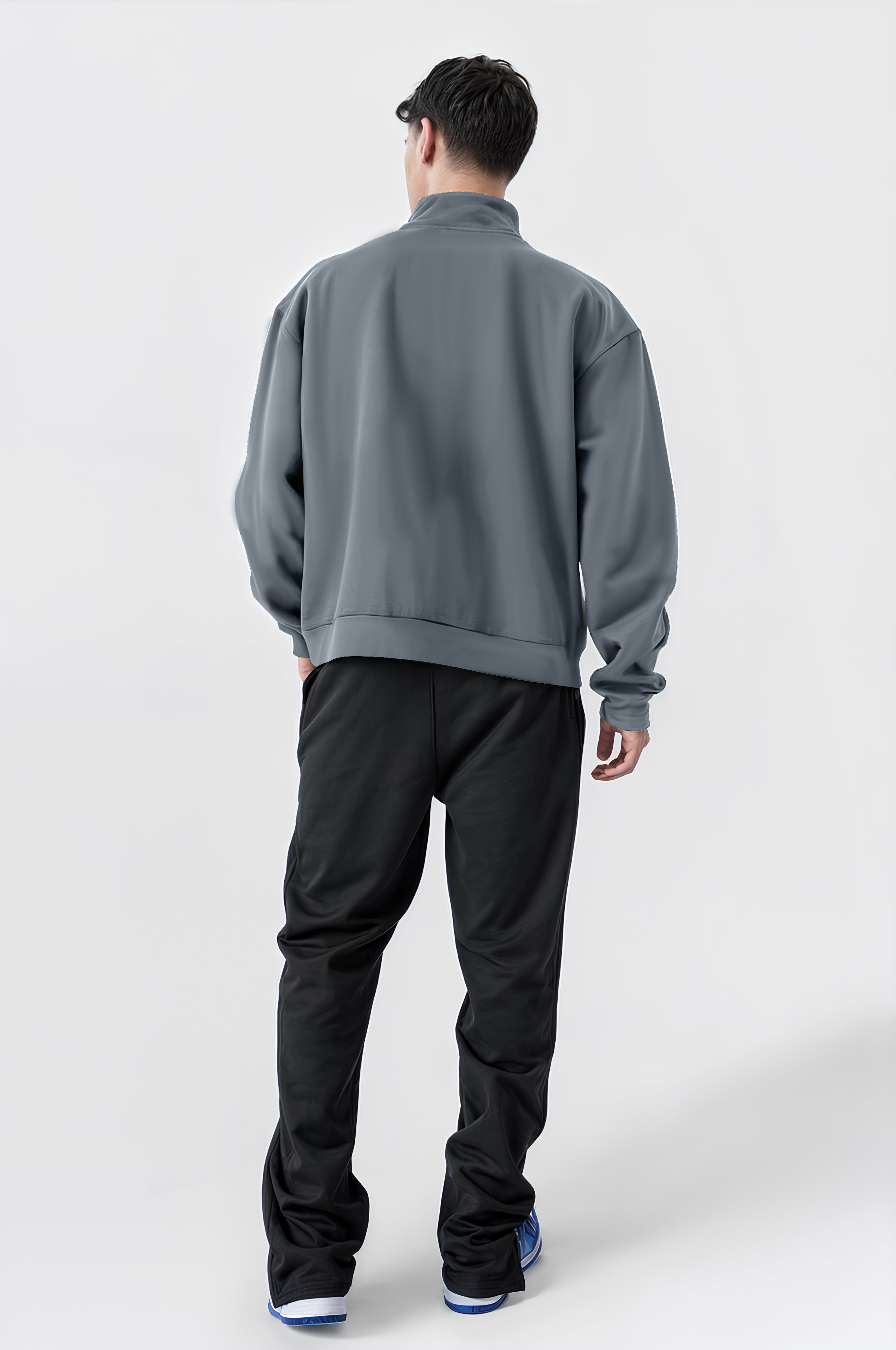 Half Zipper Light Grey Sweatshirt